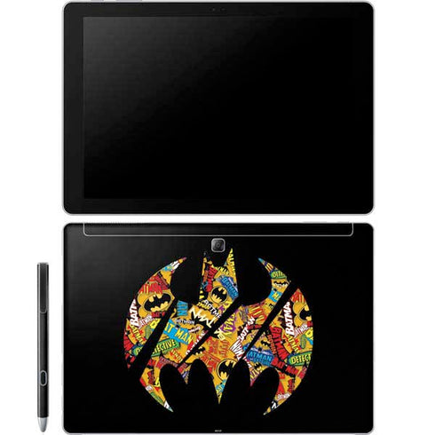 DC Comics Batman Silhouette Logo Vintage Pattern Galaxy Book 12in Skin